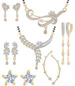 Multicolor cubic zirconia mangalsutra