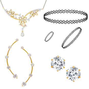 Multicolor cubic zirconia mangalsutra 1
