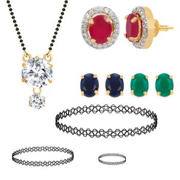 Multicolor cubic zirconia mangalsutra 1