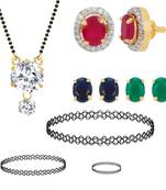 Multicolor cubic zirconia mangalsutra