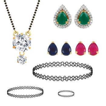 Multicolor cubic zirconia mangalsutra 1