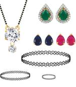 Multicolor cubic zirconia mangalsutra