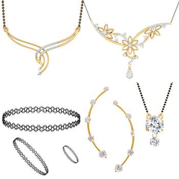 Multicolor cubic zirconia mangalsutra 1