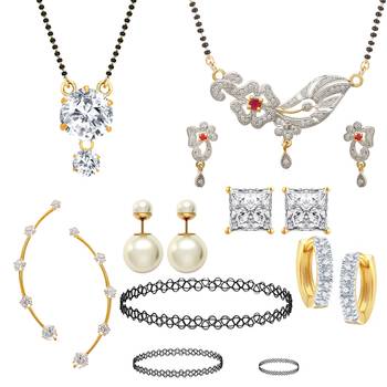 Multicolor cubic zirconia mangalsutra 1