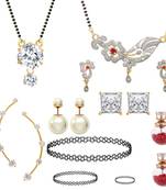 Multicolor cubic zirconia mangalsutra