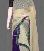 Nylon net fabric chadar with self print and manipuri weaved mekhela