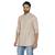 Irin Ethnic Linen Cotton Beige Self Design Straight Short Kurta For Men