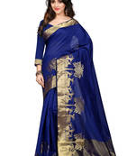 Blue embroidery silk saree with blouse