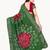 Maroon printed cotton silk saree with blouse