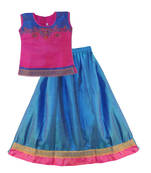 Blue Poly Silk Readymade Lehenga Cholis