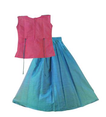Blue Poly Silk Readymade Lehenga Cholis 2