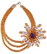 Gold & White Colored Lei Necklace