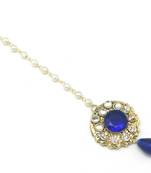 Maang Tikka Decorated With Blue Crystal