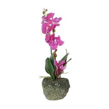 Beautiful Purple 32.5 Cm High Artificial Floral Stick With Vase 2