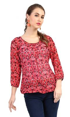 women's multicolor digital print chiffon butti top 1