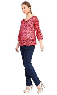 women's multicolor digital print chiffon butti top 2