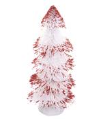 Cute White With Maroon Spread Decorative Christmas Tree