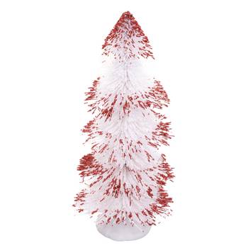 Cute White With Maroon Spread Decorative Christmas Tree 2