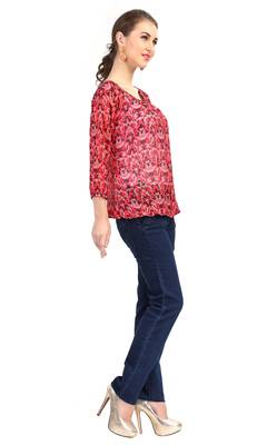 women's multicolor digital print chiffon butti top 4