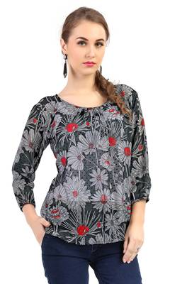 women's multicolor digital print chiffon butti top 1