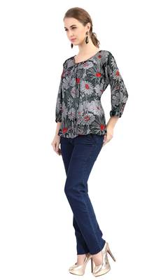 women's multicolor digital print chiffon butti top 2