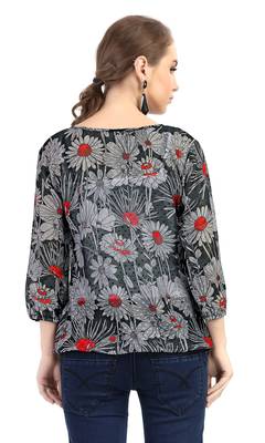 women's multicolor digital print chiffon butti top 3