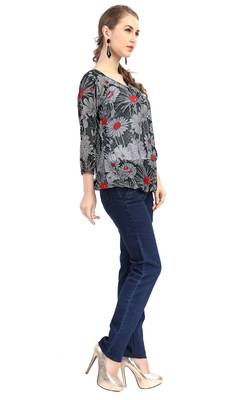 women's multicolor digital print chiffon butti top 4