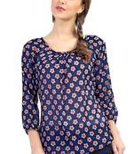 women's multicolor digital print chiffon butti top