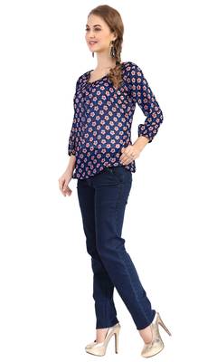 women's multicolor digital print chiffon butti top 2