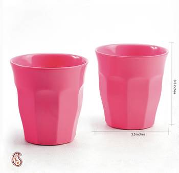 Cool Coral Pink Melamine Tumbler Set 3