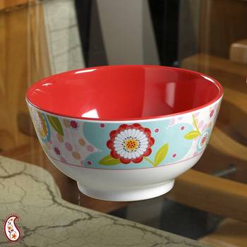 Watercolor Floral Print Melamine Bowl 1