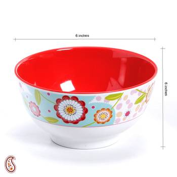 Watercolor Floral Print Melamine Bowl 3