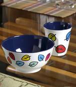 Printed Bowl And Tumbler Melamine Set