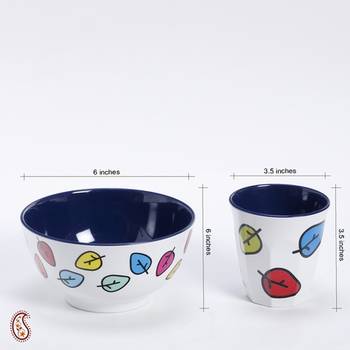 Printed Bowl And Tumbler Melamine Set 3