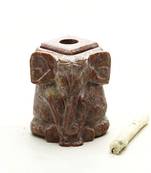 Elephant Shaped Carved Stone Candle Stand