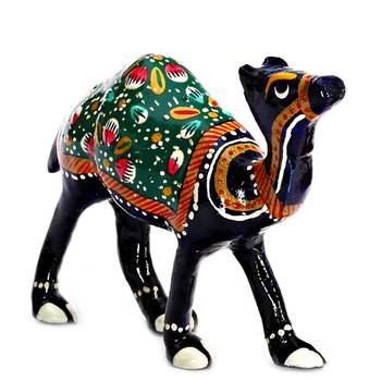 Blue & Green Camel Metal Showpiece 1
