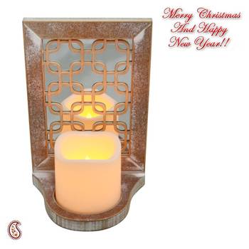 Attractive Tealight Holder With Artistic Mirrow Work 3