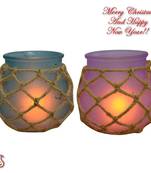 Purple & Blue 2 Pot Shape Tealight Holders