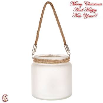 Red & White 2 Hanging Bucket Style Tealight Holders 3