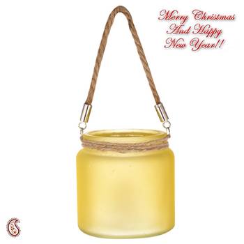 Yellow & Blue 2 Hanging Bucket Style Tealight Holders 2