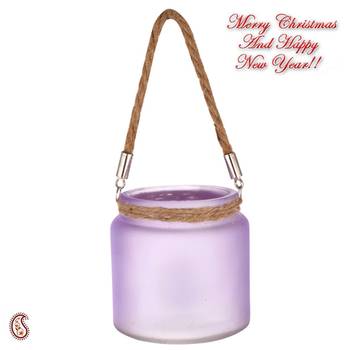 Purple & Black 2 Hanging Bucket Style Tealight Holders 2