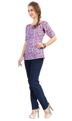 women's multicolor digital print crepe top 2
