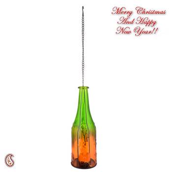 Charming & Elegant 2 Bottle Style Hanging Tealight Holders 2