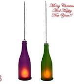 Beautiful 2 Bottle Style Hanging Tealight Holders