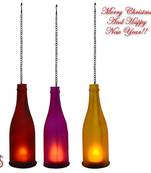 Solid & Charming 3 Bottle Style Hanging Tealight Holders