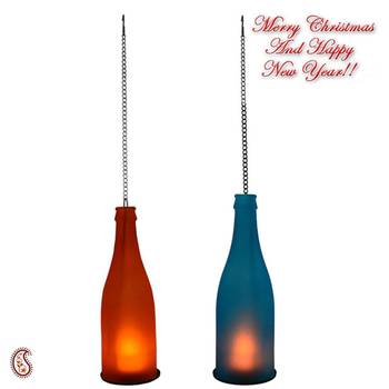 Solid & Beautiful Bottle Style Hanging Tealight Holders 1