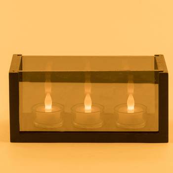 Rectangular Glass Walled Tealight Holder 2