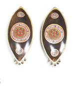 Twin Wood Tribal Art Wall D  Cor With Painted Motifs