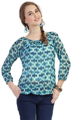 women's multicolor digital print chiffon butti top 1