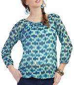 women's multicolor digital print chiffon butti top